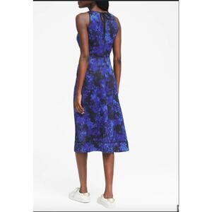 BANANA REPUBLIC Kristi Blue & Black Floral Midi Dress // 6